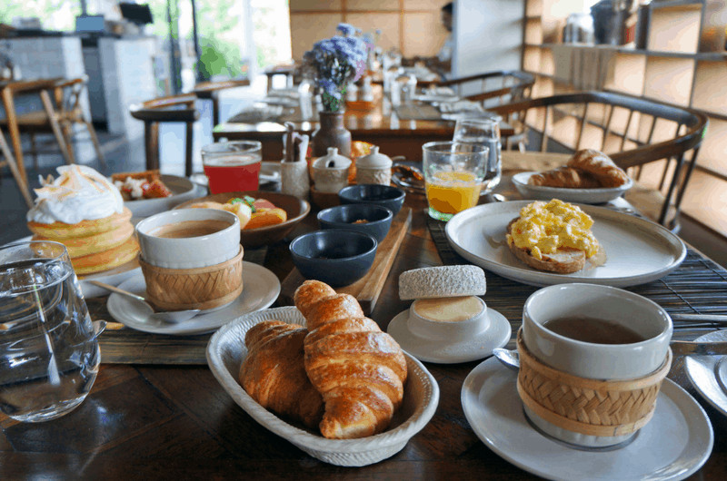 breakfast spread at Bisma Eight Ubud