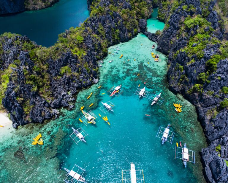 Awesome small lagoon in El Nido Palawan Philippines.