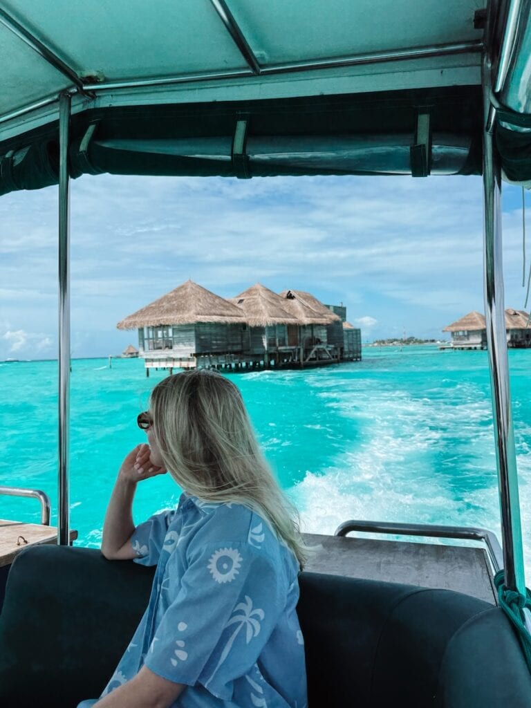boat pickup at Gili Lankanfushi Maldives