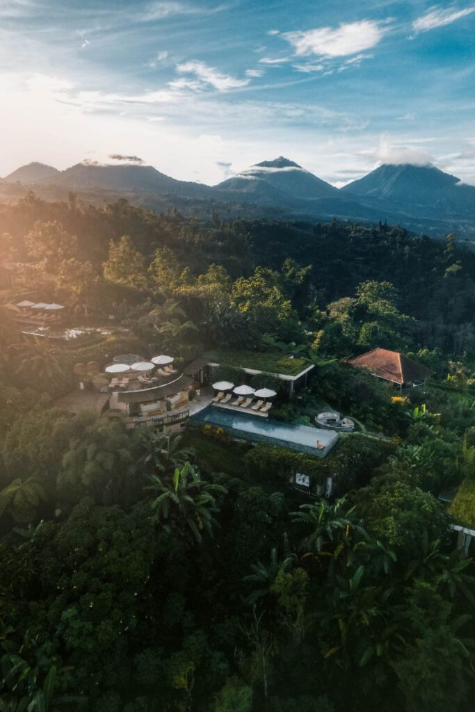 Scenic view of Munduk mountains and lush greenery in Bali.